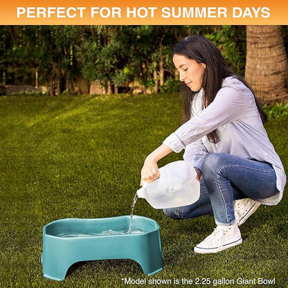 Neater Pet Brands Extra Large Water Bowl for Dogs, Outdoor Dog Water Bowl (1.25 Gallon XL Capacity), Big Trough Style Food Dish for Indoors or Outside, No Spill Large Dog Bowls, Aquamarine