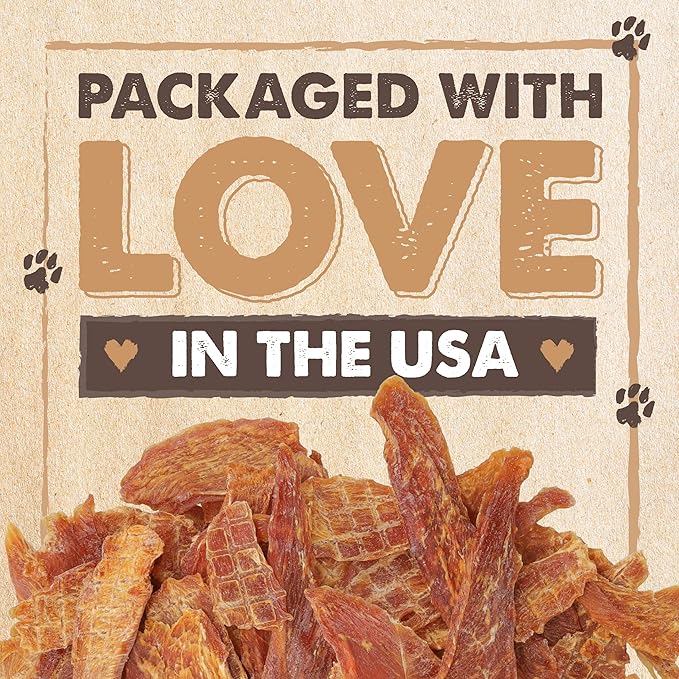 Mighty Paw Naturals Chicken Jerky Dog Treats | Chicken Jerky for Small, Medium and Large Breeds. All Natural Dog Treats. Natural Chews Treat for Large Pets, and Puppies. 14 oz