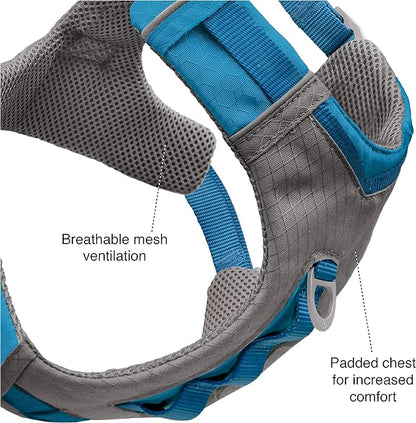 Kurgo Journey Air Dog Harness - Secure Fit for Active Dogs - Padded Chest - Lightweight Ripstop Fabric - Breathable Mesh - Reflective Trim - Back Assist Handle - Purple - X-Large