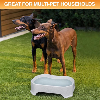 Neater Pet Brands Extra Large Water Bowl for Dogs, Outdoor Dog Water Bowl (1.25 Gallon XL Capacity), Big Trough Style Food Dish for Indoors or Outside, No Spill Large Dog Bowls, Vanilla Bean