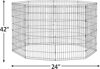 New World by Midwest Homes for Pets 42-Inch Exercise Pen, for Indoor and Outdoor use, 16 Sq Feet of Play, Folding Dog Pen, No Door Design for Maximum Security, Easy to Set Up, Foldable Pet Playpen