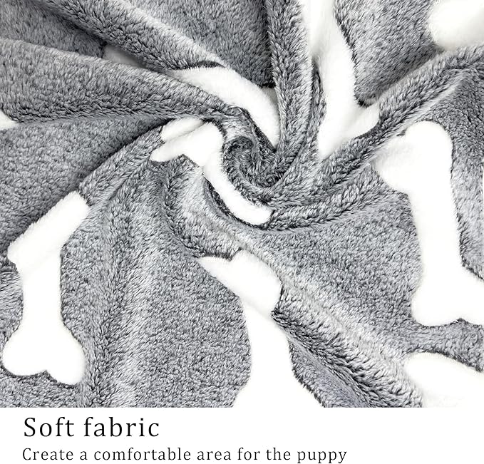 1 Pack 3 Blankets Super Soft Fluffy Premium Fleece Pet Blanket Flannel Paw Printed Throw for Dog Puppy Cat (Medium 30x20'', Star, Bone, Love)