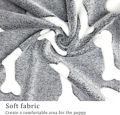 1 Pack 3 Blankets Super Soft Fluffy Premium Fleece Pet Blanket Flannel Paw Printed Throw for Dog Puppy Cat (Medium 30x20'', Star, Bone, Love)