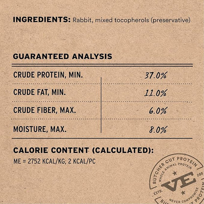 Vital Essentials Freeze Dried Dog Treats | Rabbit Bites, Single Protein | Premium Quality | Grain Free Training Treats for Dogs, 2 oz Bag
