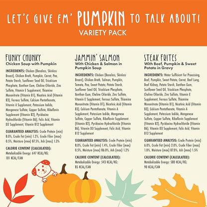 Weruva Classic Dog Food, Let's Give Em' Pumpkin to Talk About Variety Pack, 5.5oz Can (Pack of 12)