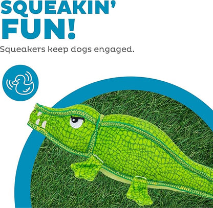 Outward Hound Xtreme Seamz Alligator Squeaky Dog Toy - Reinforced Dense Stuffing Plush Toy