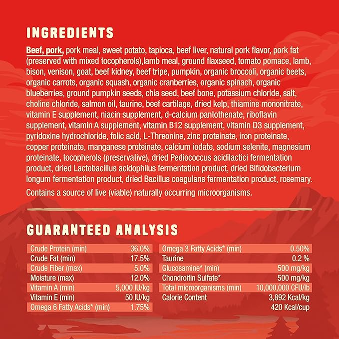 Stella & Chewy's Wild Red Raw Blend Kibble - Premium Freeze-Dried Raw Coated Dog Food - Perfect For Picky Eaters - High Protein Grain Free with 6 Red Meat Sources - 21lb Bag