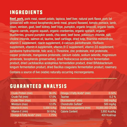 Stella & Chewy's Wild Red Raw Blend Kibble - Premium Freeze-Dried Raw Coated Dog Food - Perfect For Picky Eaters - High Protein Grain Free with 6 Red Meat Sources - 21lb Bag