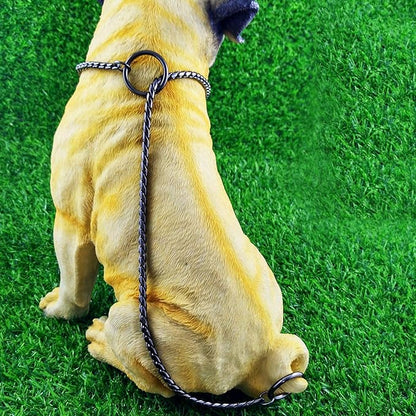 Dog P Snake Chain Chrome Plated Metal Dog Training Choke/Collar-Fully Guaranteed Against Rust Tarnish or Breakage-Recommended for Professional Training (Black, 5mm * 26")