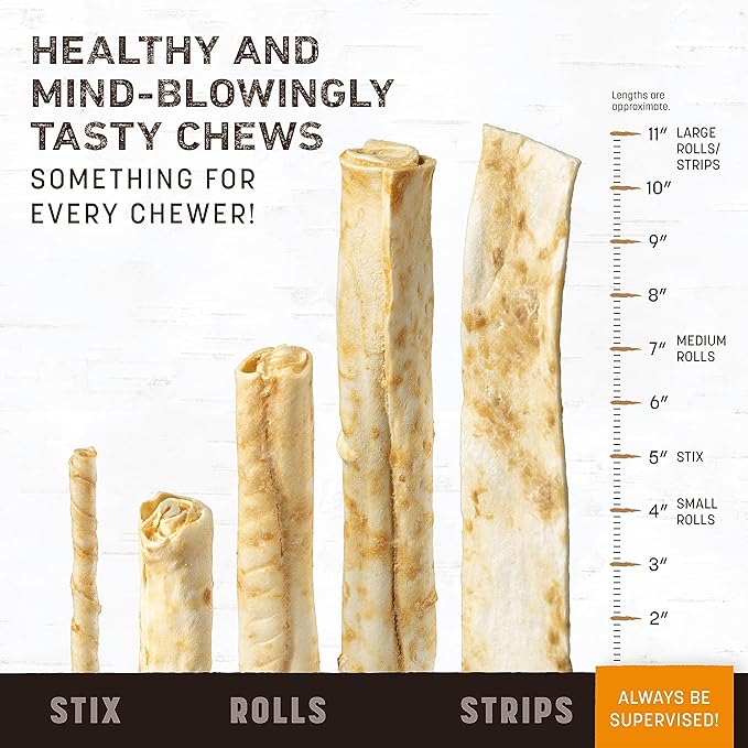 Earth Animal No Hide Strips - Natural Rawhide Free Dog Chew Strips, Barbeque Smoked Chicken & Turkey - 4 Count