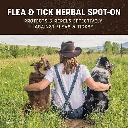 Earth Animal Apothecary Natural Flea & Tick - Herbal Spot-On for Small Dogs & Puppies - 3 Applications (3 Month Supply)