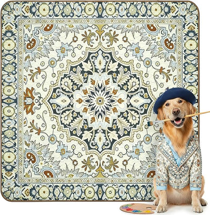 FXW Washable Pee Pads for Dogs, Puppy Pads with Super Absorbent, Specifically Designed for Rollick/Homeplus 24inch 8 Panels Dog Playpen, 63" Square, Boho Beige, 1 Pack