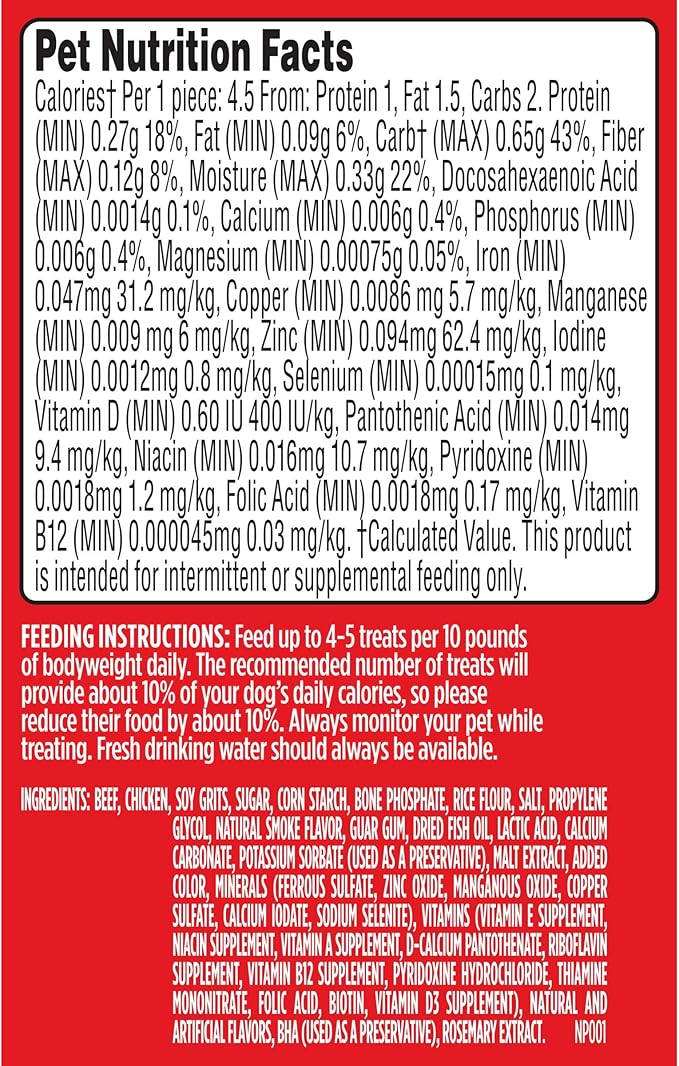Milk-Bone Soft & Chewy Dog Training Treats Made with Real Filet Mignon, Mini Size, 18 Oz. Bag