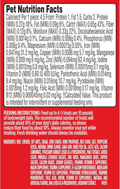 Milk-Bone Soft & Chewy Dog Training Treats Made with Real Filet Mignon, Mini Size, 18 Oz. Bag
