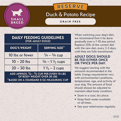 Natural Balance Limited Ingredient Small-Breed Adult Grain-Free Dry Dog Food, Reserve Duck & Potato Recipe, 12 Pound (Pack of 1)
