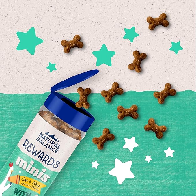 Natural Balance Limited Ingredient Mini-Rewards Chicken Grain-Free, Training Treats for Dogs | 5.3-oz. Canister (Pack of 2)