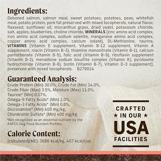 Merrick Premium Grain Free Dry Adult Dog Food, Wholesome And Natural Kibble With Real Salmon And Sweet Potato - 4.0 lb. Bag
