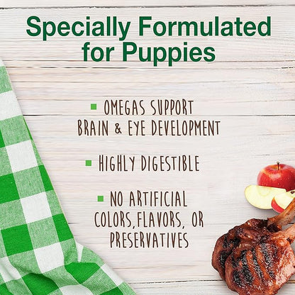Nylabone Healthy Edibles Natural Puppy Chews Long Lasting Treats for Puppies, Lamb & Apple Flavor, Small/Regular (3 Count)