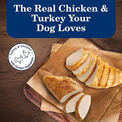 Blue Buffalo Homestyle Recipe Chicken and Turkey Wet Dog Food for Adult Dogs, 12.5 oz. Cans, 6 Count Variety Pack