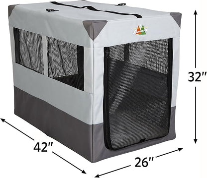 MidWest Homes for Pets Canine Camper Sportable, 42-inch Portable Tent Crate for Dogs, Soft-Sided, Folding Frame, Mesh Windows, Zip Door, Water-Resistant, Includes Pad