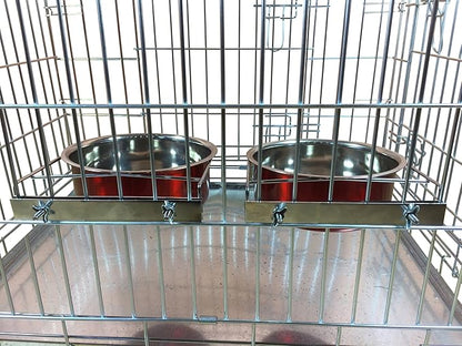 Ellie-Bo Pair of Dog Bowls for Crates/Cages or Pens, Large, 2.0 Litre, Red