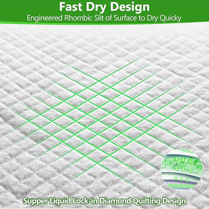 Gimars XL 6-Layer Ultra Absorbent 1200ml 48-Hour Leak-Proof Dog Pee Pads, Quick Dry Extra Large Puppy Pads for Puppy Training, Senior & Incontinent Dogs, Cats, Overnight Use, 30"x36", 30 Count Green