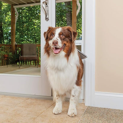 PetSafe Sliding Glass Pet Door - No-Cut DIY Install Doggy Door for Renters - Aluminum Frame - Adjustable Height 91 7/16" to 96" - Ideal for Large Dogs Up to 100 lb - White