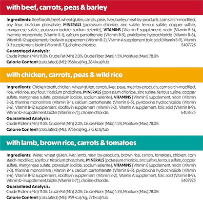 Purina Beneful Freshly Prepared Blends Wet Dog Food Variety Pack with Beef, Chicken, or Lamb Dog Food - (Pack of 12) 10 oz. Tubs