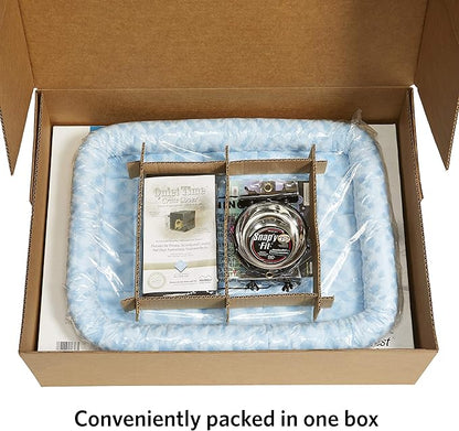 MidWest Homes for Pets Blue Fashion iCrate Starter Kit, 24-inch Dog Crate Bundle for Small Dogs, Includes Cage, Pet Bed, 2 Bowls and Privacy Cover