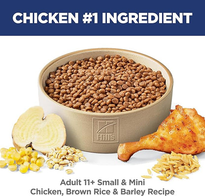 Hill's Science Diet Senior 11+ Small & Mini Dry Dog Food, Chicken, Brown Rice, & Barley, 15.5 lb. Bag