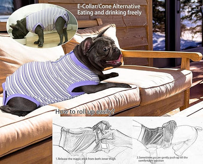 Recovery Suit for Dogs,Dog Cone Alternative Zipper Surgery Suit Female Spay,Soft Dog Surgery Suit for Anti Licking,Breathable Surgical Suit for Dogs Female Spay