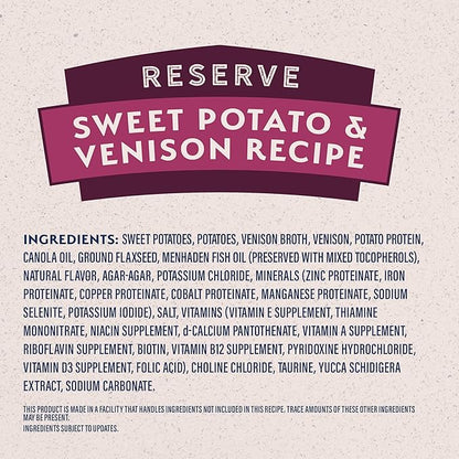 Natural Balance Limited Ingredient Adult Grain-Free Wet Canned Dog Food, Reserve Sweet Potato & Venison Recipe, 13 Ounce (Pack of 12)