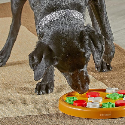 Brightkins Pizza Party! Treat Puzzle - Interactive Dog Toys, Dog Puzzle Toy and Slow Feeder, Enrichment Feeder for Dogs and Cats, Puppy Toys to Keep Them Busy, Cat Enrichment Puzzles