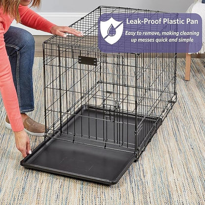 MidWest Homes for Pets 30-Inch iCrate for Medium Breeds, 21-40 lbs, Single Door Folding Dog Crate with Divider Panel, Leak-Proof Tray & Secure Latch, Portable, Durable & Easy to Assemble