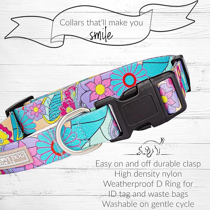 Lucky Love Dog - Adjustable Dog Collar with Easy Click Buckle for Large Ones, Durable, & Comfortable for Male & Female Dogs, Pet Collar for Puppies & Adult Dogs - Caroline, XL