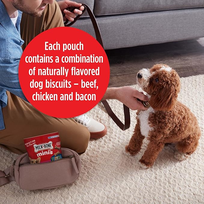 Milk-Bone Flavor Snacks Mini’s Dog Biscuits, Flavored Crunchy Dog Treats, 2.5 Oz. Bags (Pack of 20)