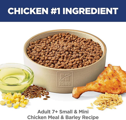 Hill's Science Diet Adult 7+ Small & Mini Dry Dog Food, Chicken & Brown Rice, 4.5 lb. Bag