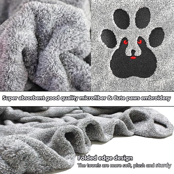 Dogvingpk Extra Large Dog Towel Super Absorbent Soft Microfiber Pet Bath Grooming Towels for Drying Dogs and Other Pets (XL-55" * 36", Green)