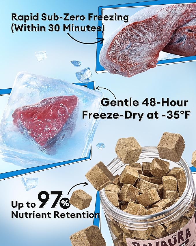 Freeze-Dried Duck Liver Treats for Dogs & Cats, Single Ingredient, High-Protein, Grain-Free, All-Natural Pet Snack, Resealable Tub, Ideal for Training or Meal Topper, 3.53oz