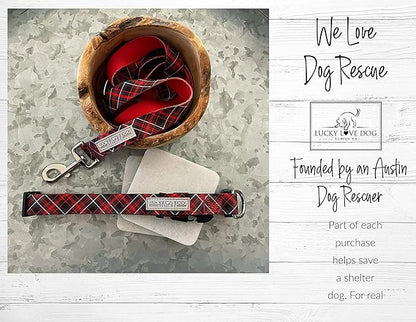 Lucky Love Dog Martingale Dog Collar - Adjustable, No-Slip, Durable, & Soft Webbing Collar for Male and Female Dogs Ideal for Training & Walking - Heywood, Small