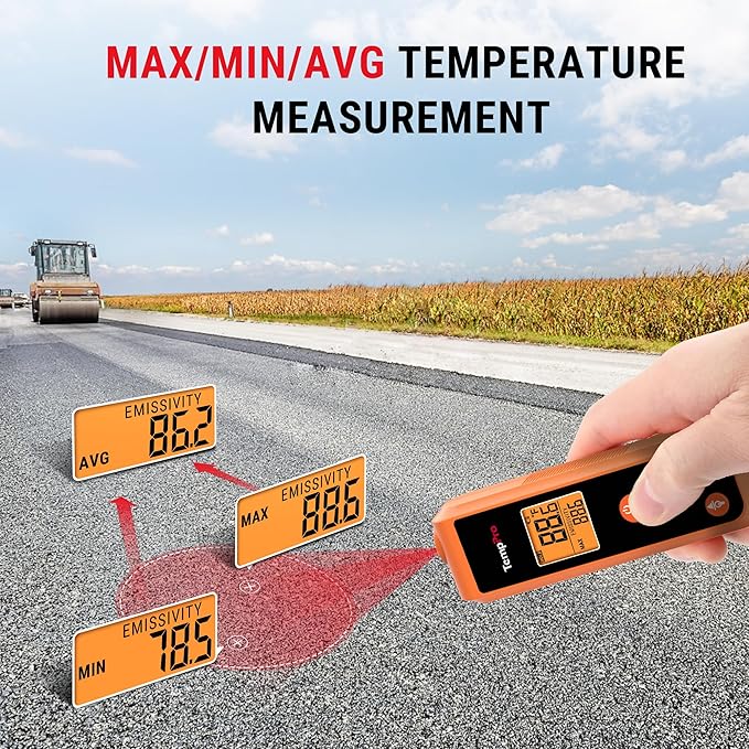 TempPro TP410 Infrared Thermometer Gun Non-Contact Laser Thermometer Gun for Cooking, Temperature Gun with Range -58℉~1022℉ for Pizza Oven Accessories, Griddle, HVAC, Engine(Previously ThermoPro)