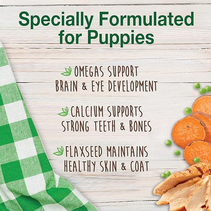 Nylabone Healthy Edibles Natural Puppy Chews Long Lasting Treats for Puppies, Turkey & Sweet Potato Flavor, X-Small/Petite (16 Count)