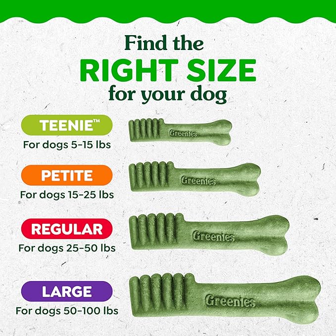 Greenies Dog Treats Veterinarian-Recommended Natural Dental Treats for Dogs, Teenie Size, Variety Pack Flavor, (3) 12 oz. Packs, 130 Count