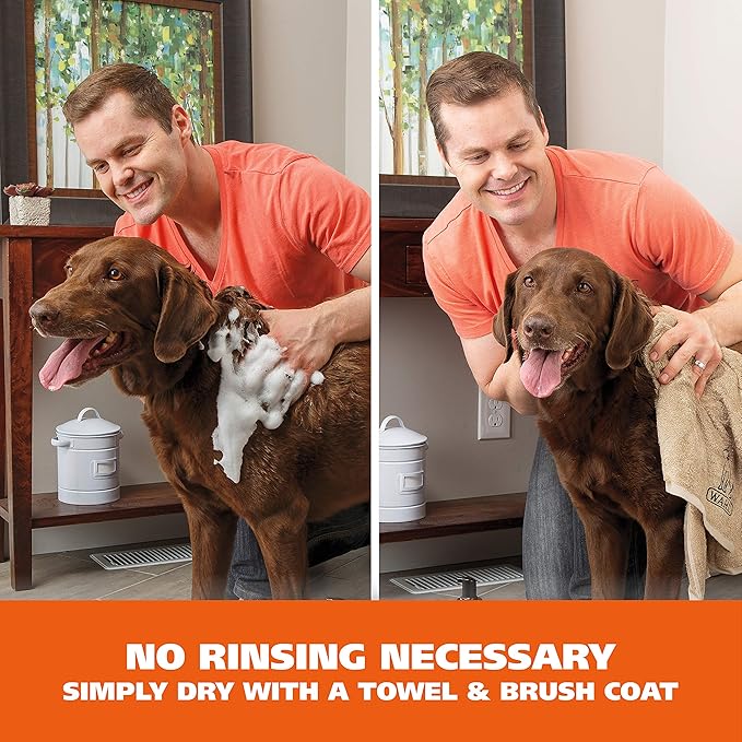 Wahl USA Pet Friendly Waterless No Rinse Shampoo for Animals – Lavender & Chamomile Scented - Cleaning, Conditioning, Detangling, & Moisturizing Shampoo for Dogs – 7.1 Oz - Model 820014A