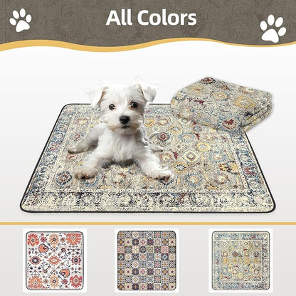 SCLOSE Washable Pee Pad for Dogs Extra Large, 72" x 72" Reusable Puppy Pads Waterproof Dog Rugs, Super Absorbent, Leakproof, Dog Crate Pad, Playpen Mat, Whelping Pads, Vintage