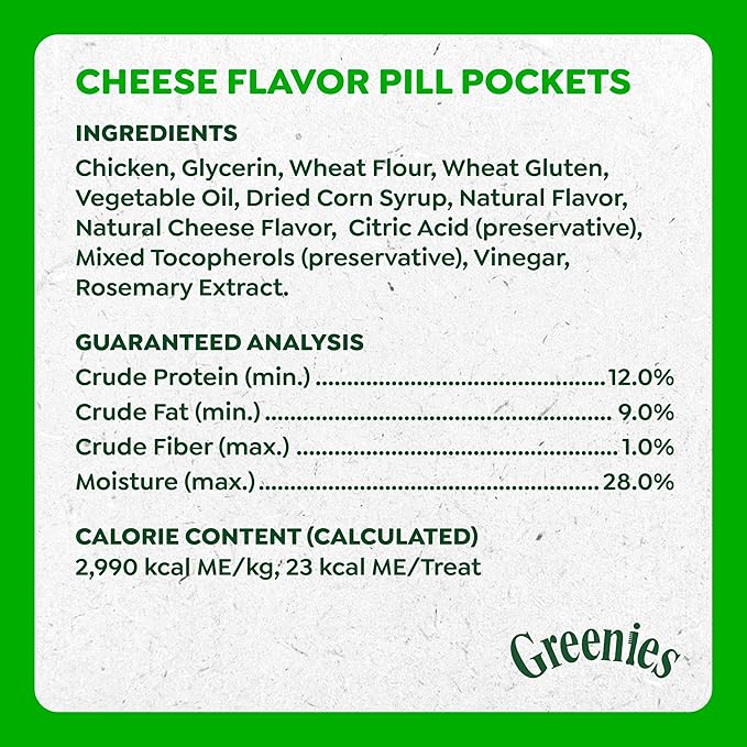 Greenies Pill Pockets for Dogs Large Size, Dog Treat Pouch for Capsule Medication, Cheese Flavor, 15.8 oz. Pouch