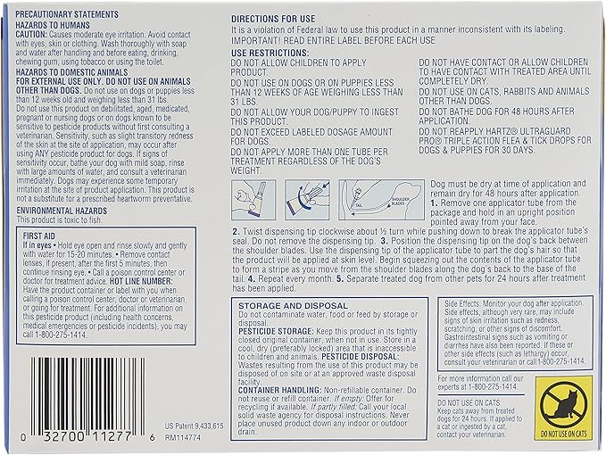 Hartz UltraGuard Pro Flea & Tick Topical Dogs & Puppies Treatment & Prevention, 6 Months, 31-60 lbs