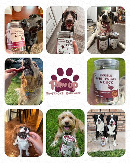 PAWUP Duck & Sweet Potato Dog Treats, High Protein Chews with Taurine for Small & Medium Dogs, Gentle on Sensitive Stomachs, 12.5 oz