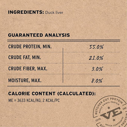 Vital Essentials Freeze Dried Cat Treats | Duck Liver, Single Ingredient | Premium Quality | Grain Free, Healthy Treats for Cats, 0.9 oz Bag