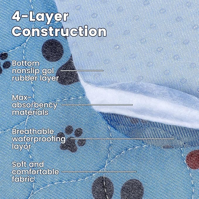 Washable Pee Pads for Dogs,2 Pack Extra Large 36"x72" Super Absorbent Reusable Puppy Pads,Non-Slip 100% Waterproof Dog Pee Pad,Pet Training Pads for Couch, Crate,Potty Training,Floor